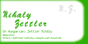 mihaly zettler business card